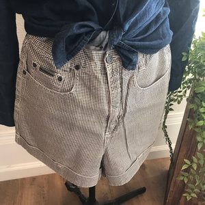 Vintage NY Jeans checkered cuffed shorts